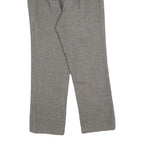 Womens Grey Regular Fit Straight Trousers W25 L27 Elastic Waist Zip Closure