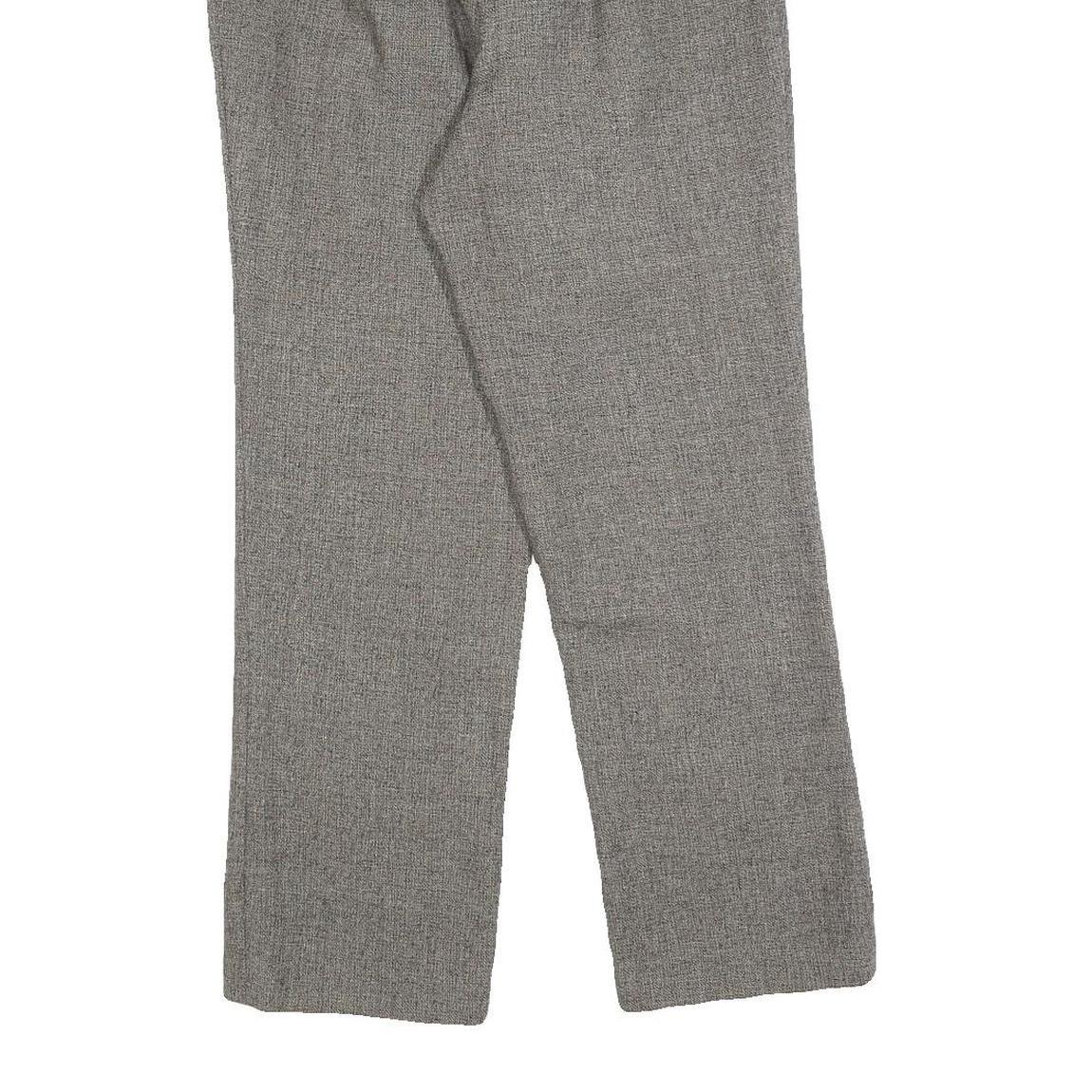 Womens Grey Regular Fit Straight Trousers W25 L27 Elastic Waist Zip Closure