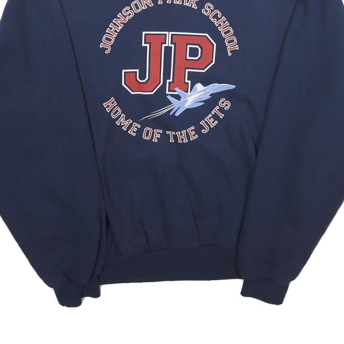JERZEES Mens Navy Blue Johnson Park School Crew Neck M Cotton Blend Sweatshirt