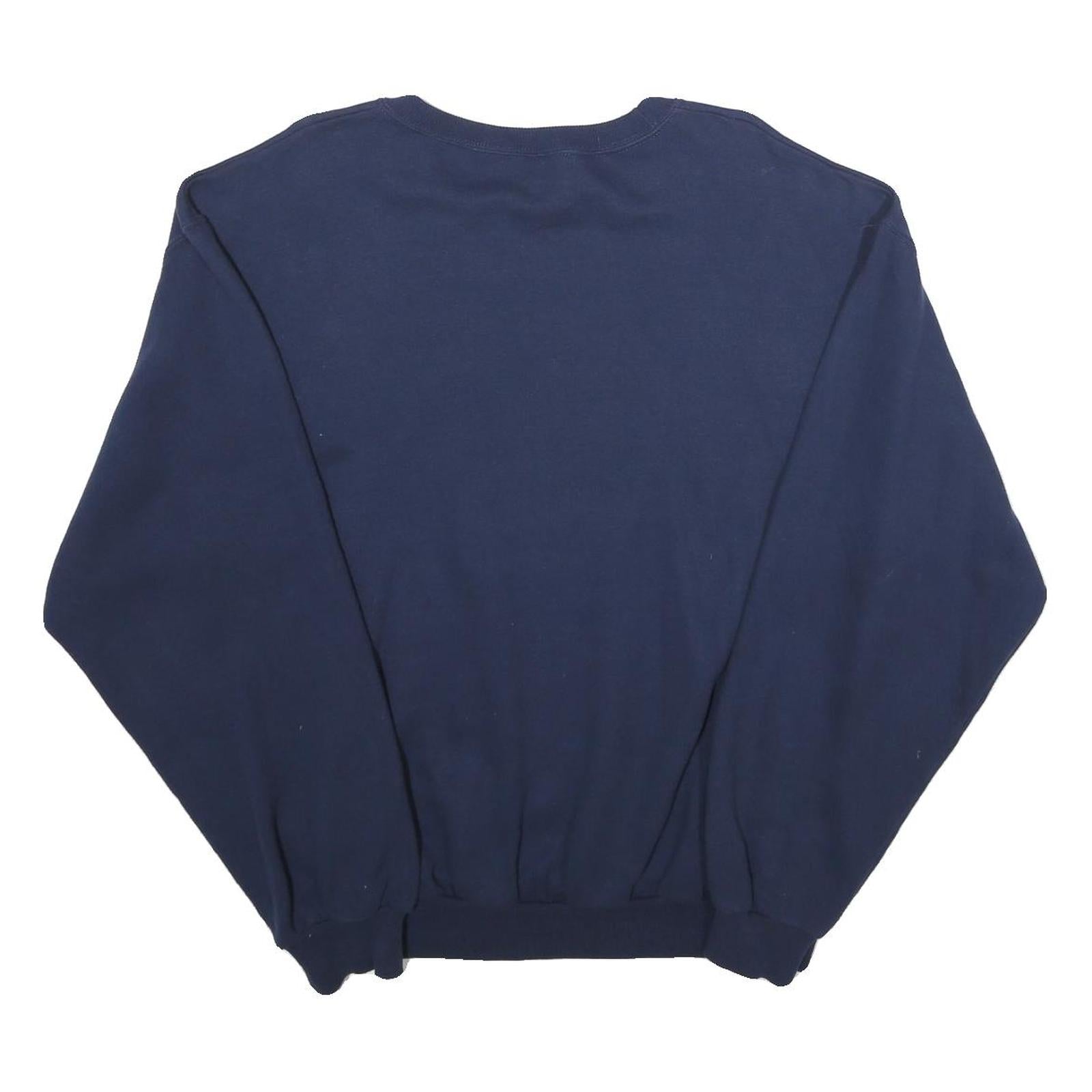 JERZEES Mens Navy Blue Johnson Park School Crew Neck M Cotton Blend Sweatshirt