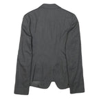 SISLEY Womens Grey Wool Blend Blazer Jacket S Woven Tailored Button Closure