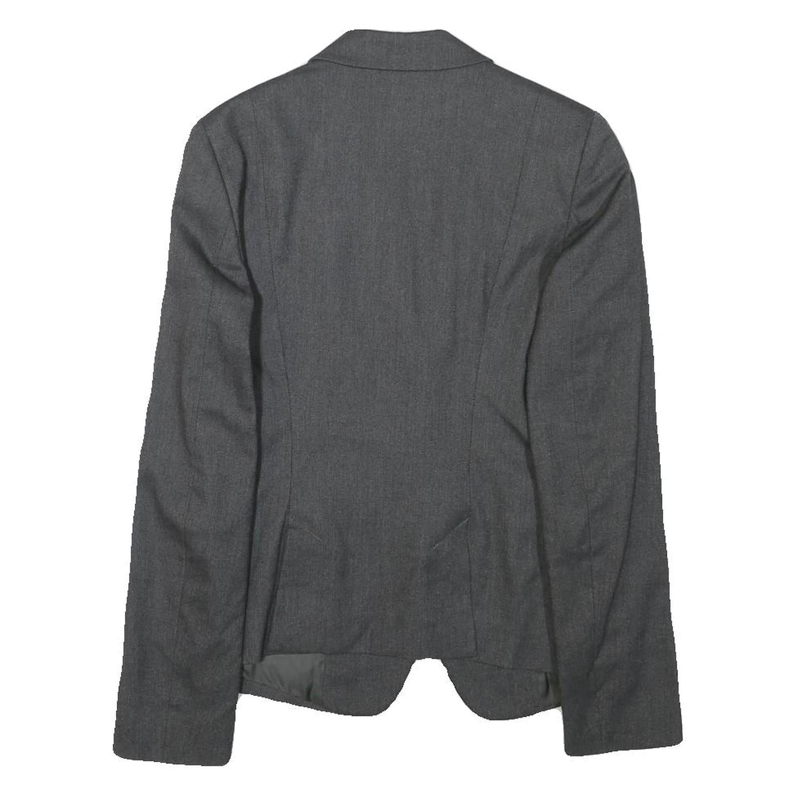 SISLEY Womens Grey Wool Blend Blazer Jacket S Woven Tailored Button Closure
