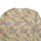 TRAVEL SMITH Mens Beige Multi Patterned Crew Neck Basic Knit Jumper L Acrylic