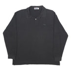 FILA Mens Black Long Sleeve Plain Polo Shirt XL Cotton Casual Sport