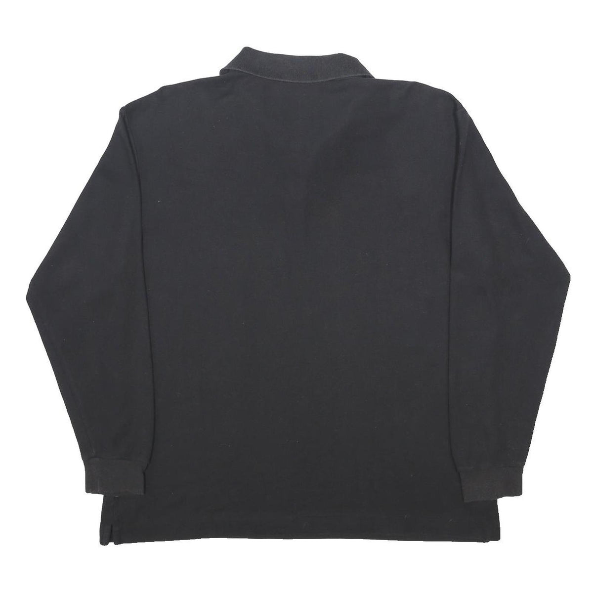 FILA Mens Black Long Sleeve Plain Polo Shirt XL Cotton Casual Sport