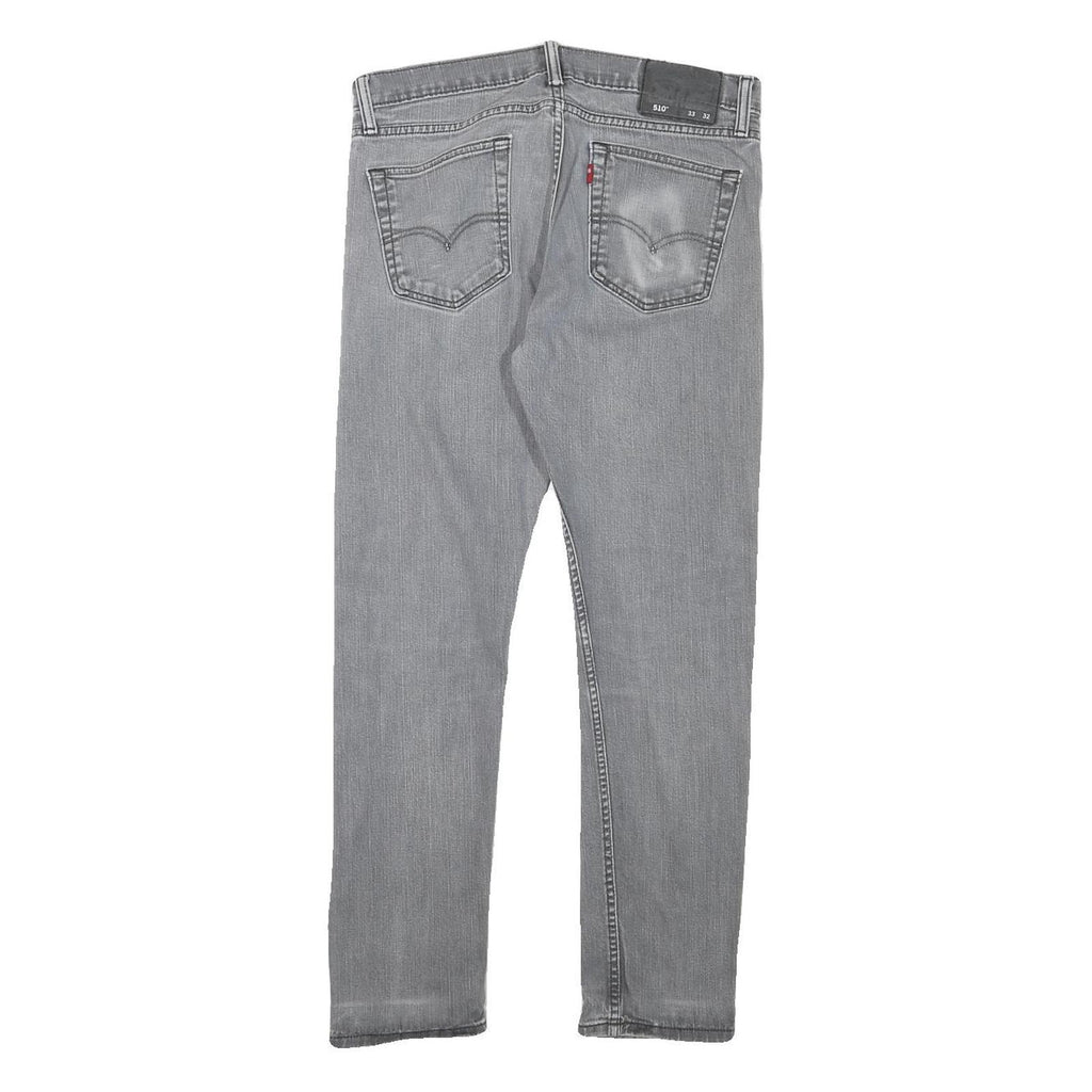 LEVI'S Mens Regular Fit Grey Denim Jeans Zip W31 L25 Classic Cotton Blend