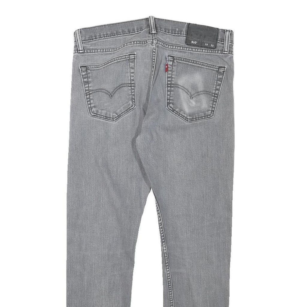 LEVI'S Mens Regular Fit Grey Denim Jeans Zip W31 L25 Classic Cotton Blend