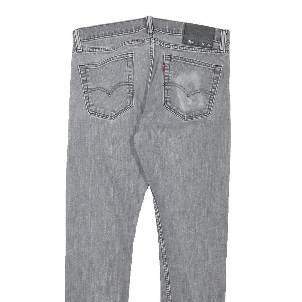 LEVI'S Mens Regular Fit Grey Denim Jeans Zip W31 L25 Classic Cotton Blend