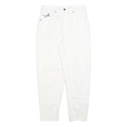 HIS Womens Jeans White Regular Straight Denim W30 L30 Cotton Blend Zip
