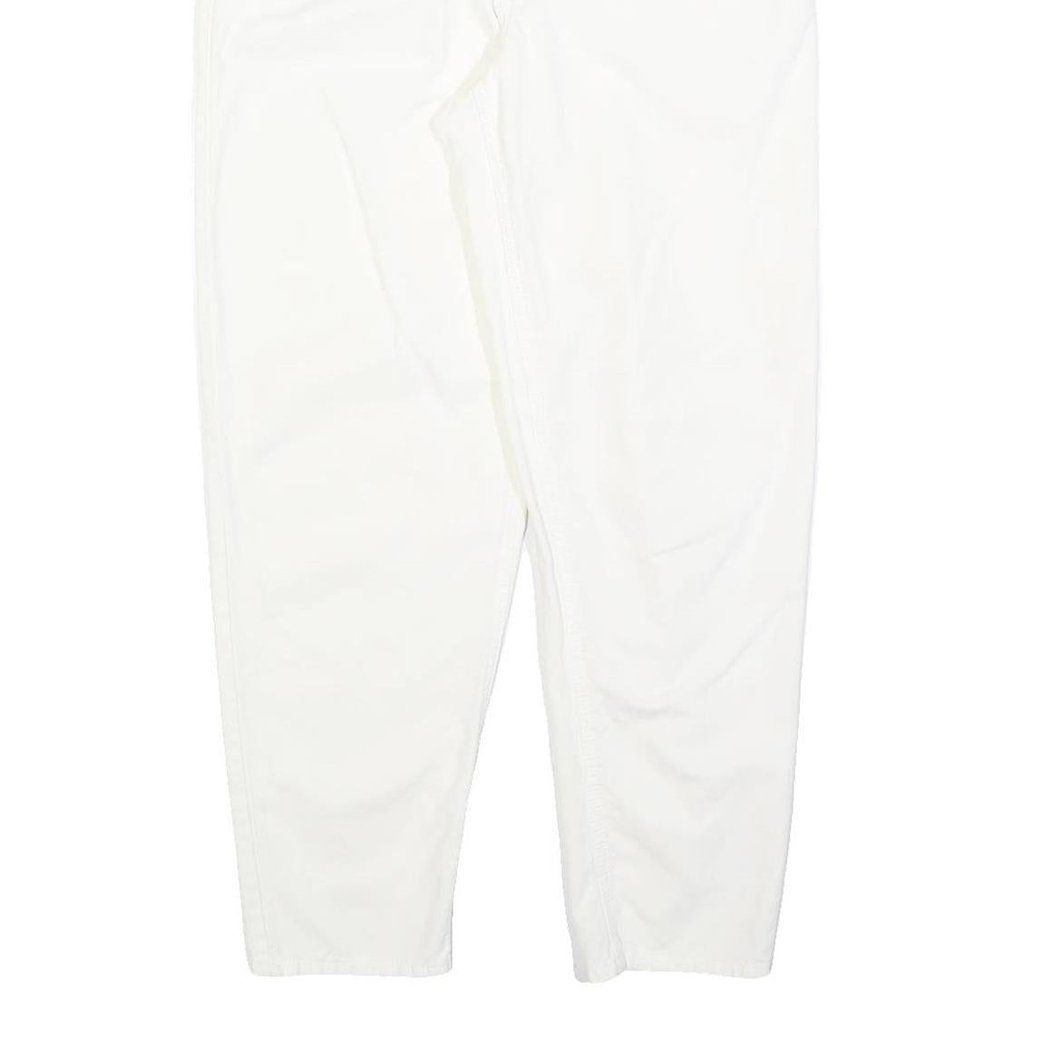 HIS Womens Jeans White Regular Straight Denim W30 L30 Cotton Blend Zip