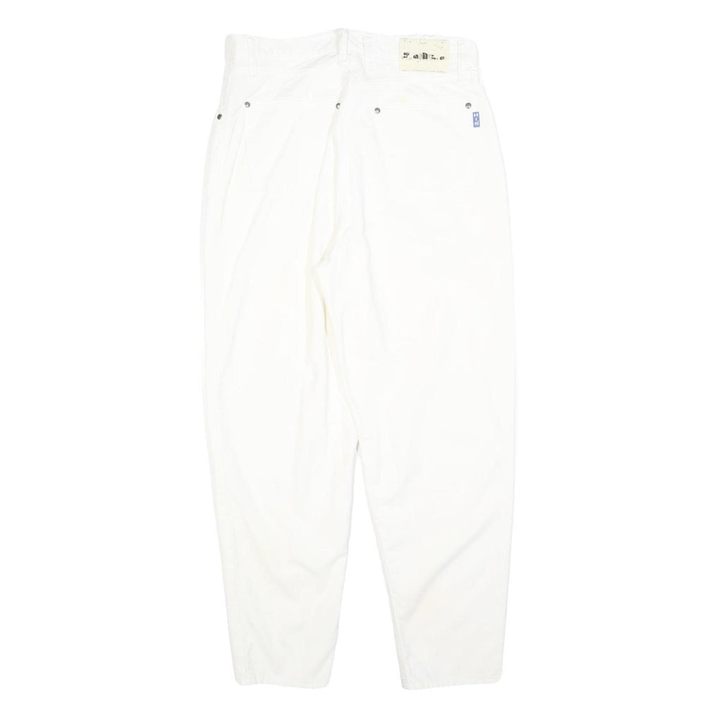 HIS Womens Jeans White Regular Straight Denim W30 L30 Cotton Blend Zip