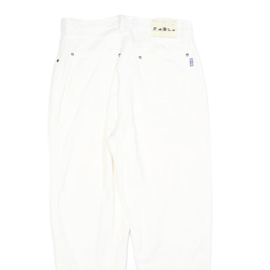 HIS Womens Jeans White Regular Straight Denim W30 L30 Cotton Blend Zip