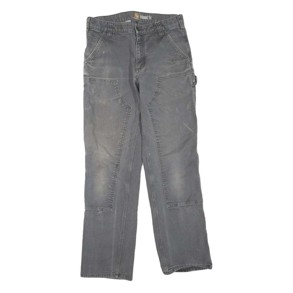CARHARTT Mens Jeans Grey Regular Straight Denim W31 L32 Workwear Zip Closure