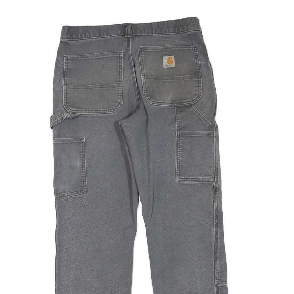 CARHARTT Mens Jeans Grey Regular Straight Denim W31 L32 Workwear Zip Closure