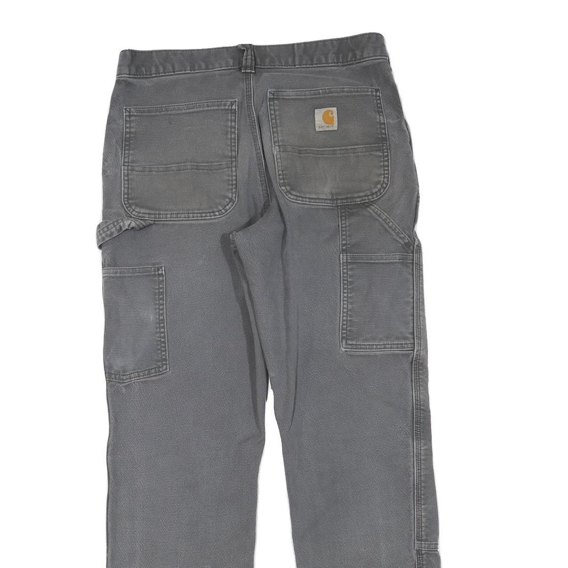 CARHARTT Mens Jeans Grey Regular Straight Denim W31 L32 Workwear Zip Closure