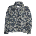 REISS Womens Blue & Grey Floral Shirt Long Sleeve V-Neck UK 4 Elegant Blouse