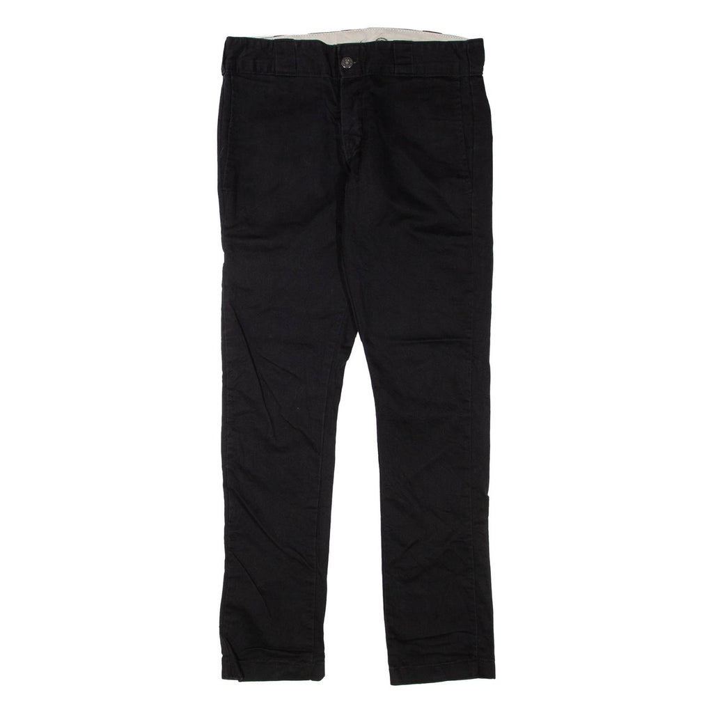 DICKIES Womens Trousers Black Slim Straight W30 L30