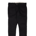 DICKIES Womens Trousers Black Slim Straight W30 L30