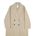 ZARA Womens Beige Classic Jacket XS Plain Button Fastening Elegant Design