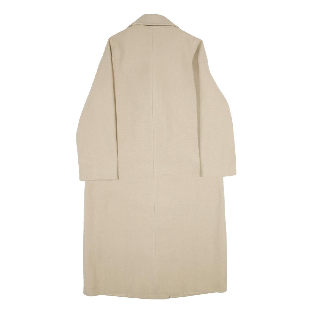 ZARA Womens Beige Classic Jacket XS Plain Button Fastening Elegant Design