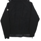 MONCLER Mens Black Wool Quilted Jacket M Hooded Stand-Up Collar Zip Casual