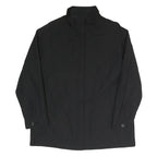Womens Black Classic Jacket L Polyester Blend Plain Zip Closure Long Sleeve