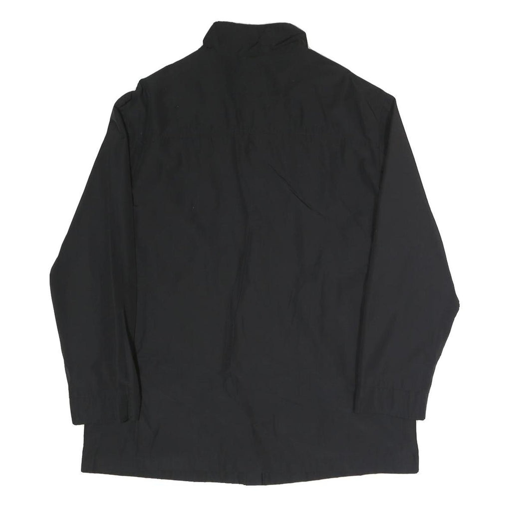 Womens Black Classic Jacket L Polyester Blend Plain Zip Closure Long Sleeve