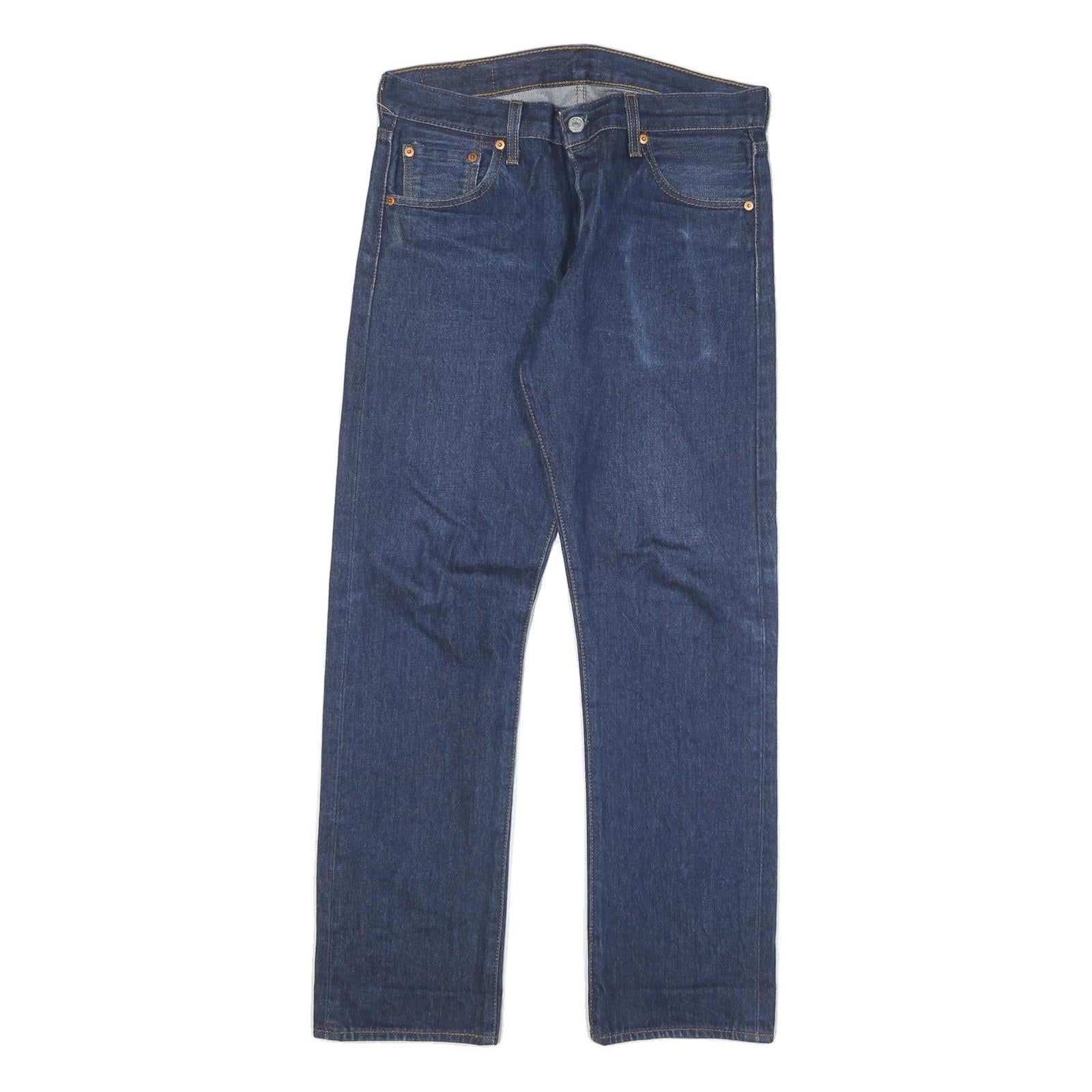 LEVI'S 501 Mens Jeans Blue Regular Straight Denim Medium W31 L29 Classic Button