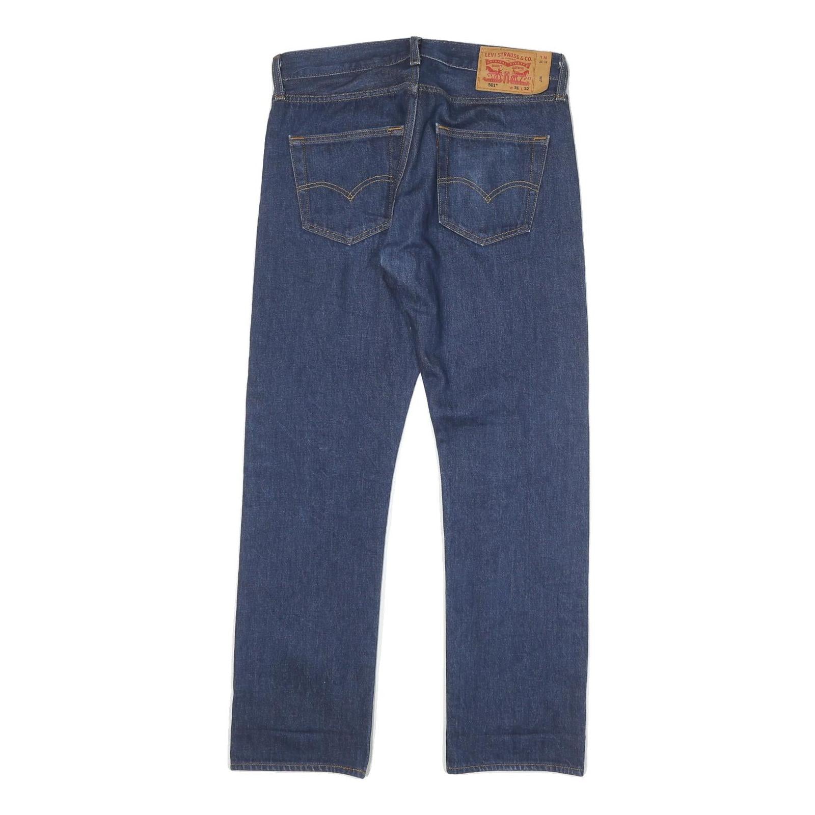 LEVI'S 501 Mens Jeans Blue Regular Straight Denim Medium W31 L29 Classic Button