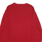 CHAPS Mens Red Plain Cotton Crew Neck Basic Knit L Jumper Casual