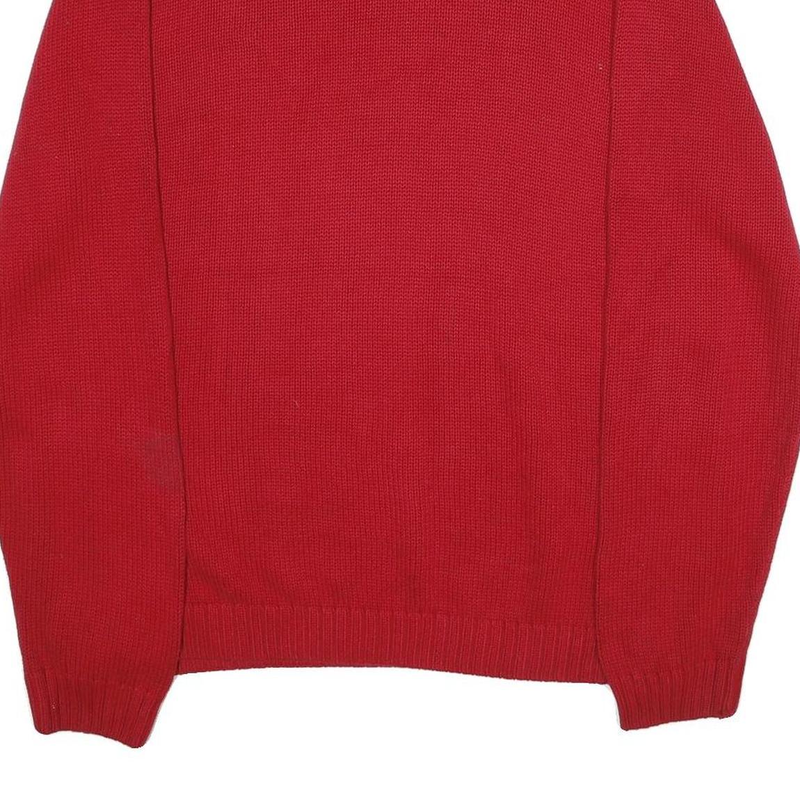 CHAPS Mens Red Plain Cotton Crew Neck Basic Knit L Jumper Casual