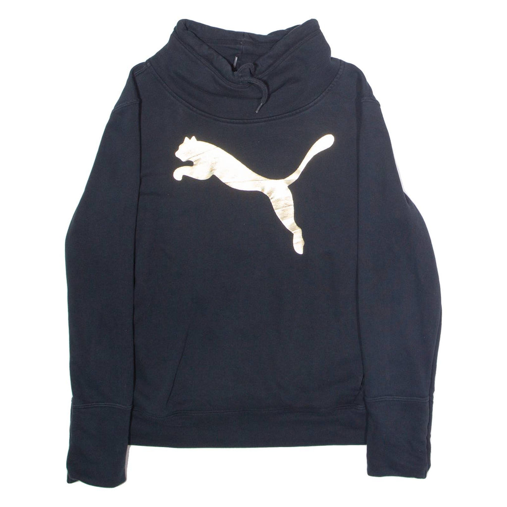 PUMA Womens Sweatshirt Black Roll Neck UK 14