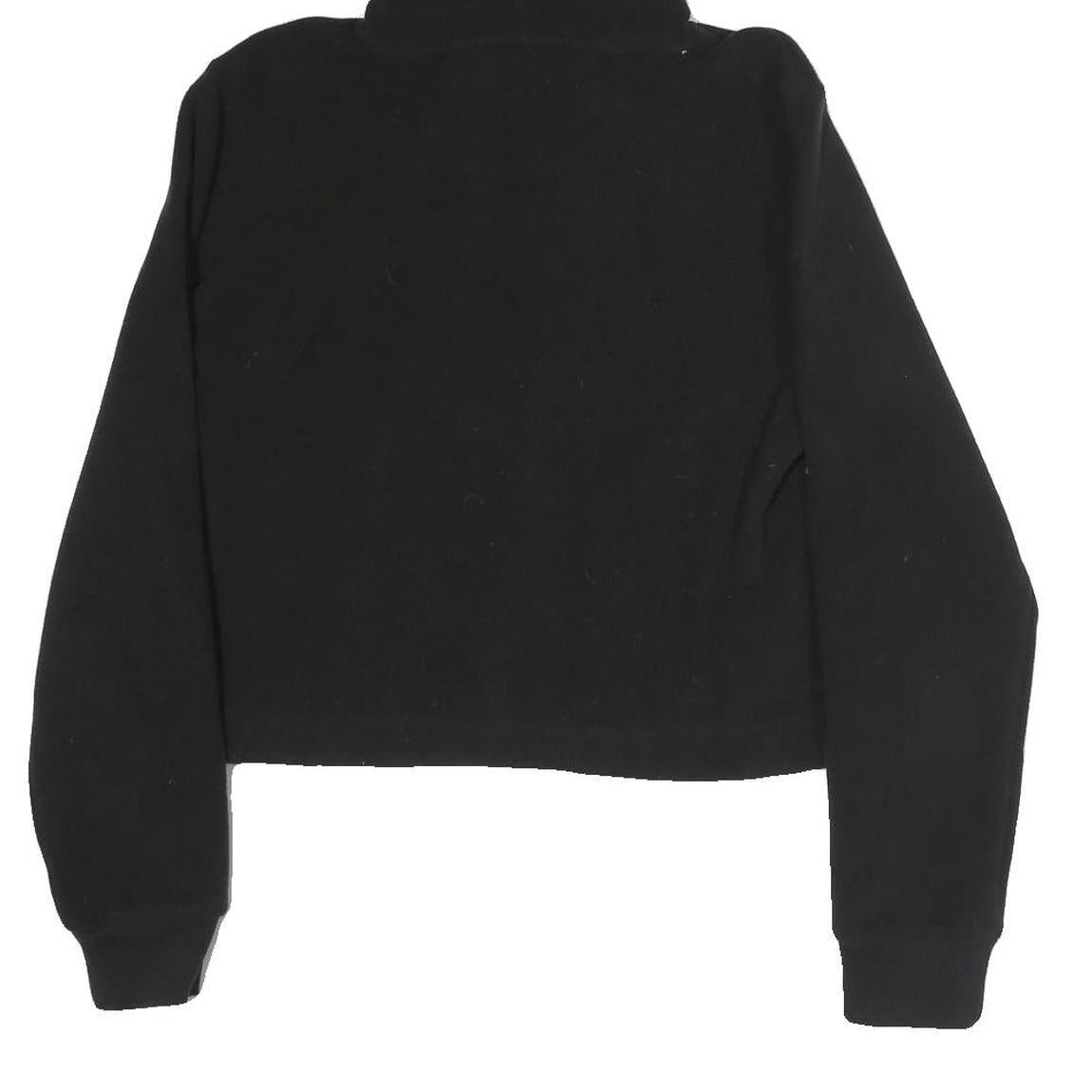 FILA Womens Black Cotton Hoodie S Sherpa Lined Drawstring Hood Pullover