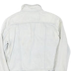 LEVI'S Womens White Denim Jacket L Cotton Blend Button Plain Classic Casual