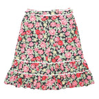 Womens Black Floral Cotton Blend Flare Knee Length Skirt M Summer Printed