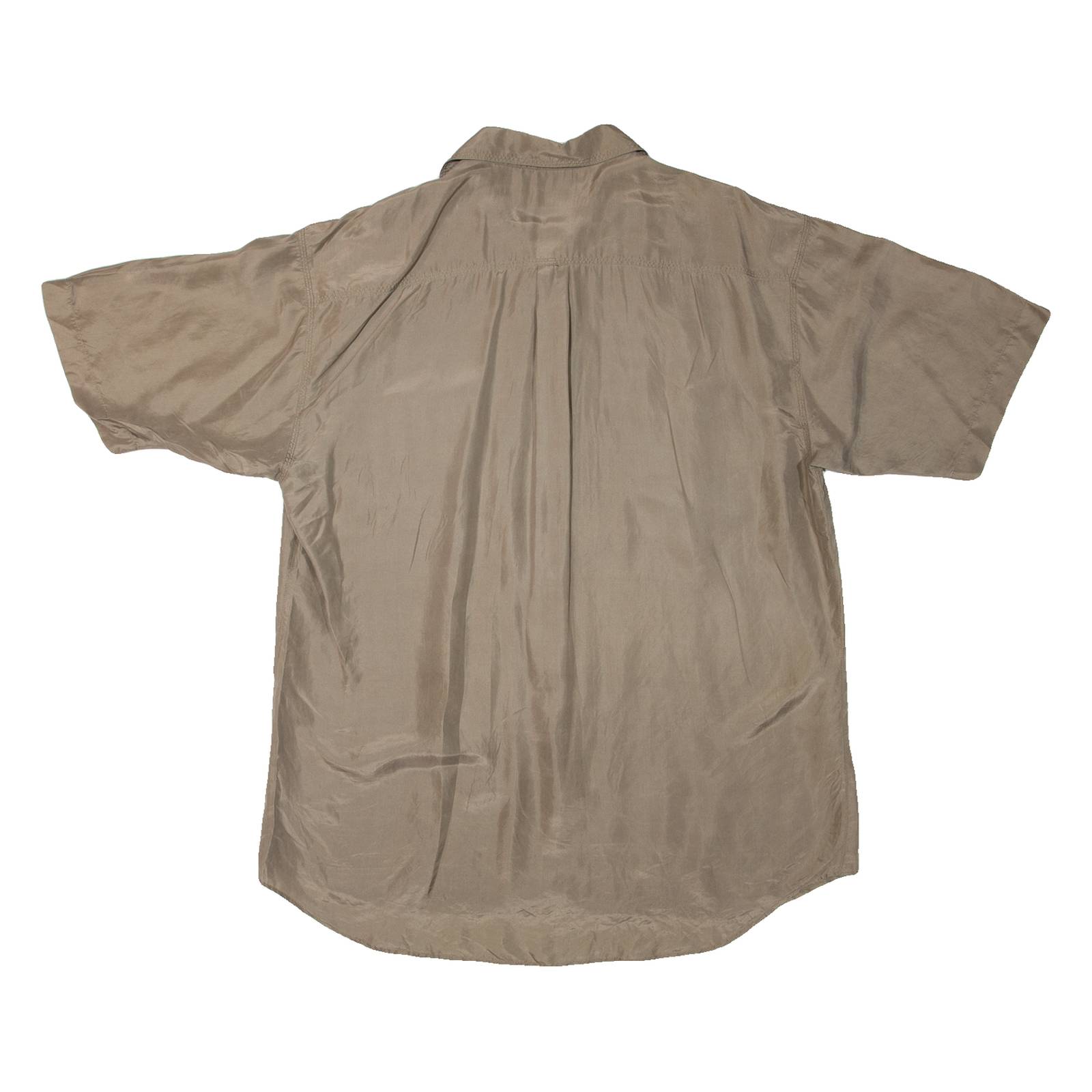 HAPPY LIFE Mens Plain Shirt Beige L