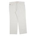 LEE COOPER Mens Cotton Blend White Regular Straight Trousers W36 L30 Classic Zip