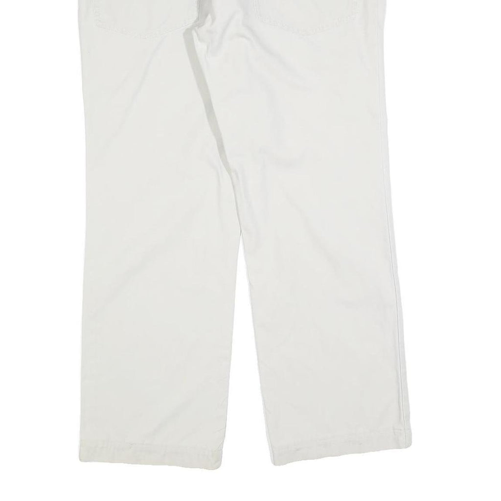 LEE COOPER Mens Cotton Blend White Regular Straight Trousers W36 L30 Classic Zip