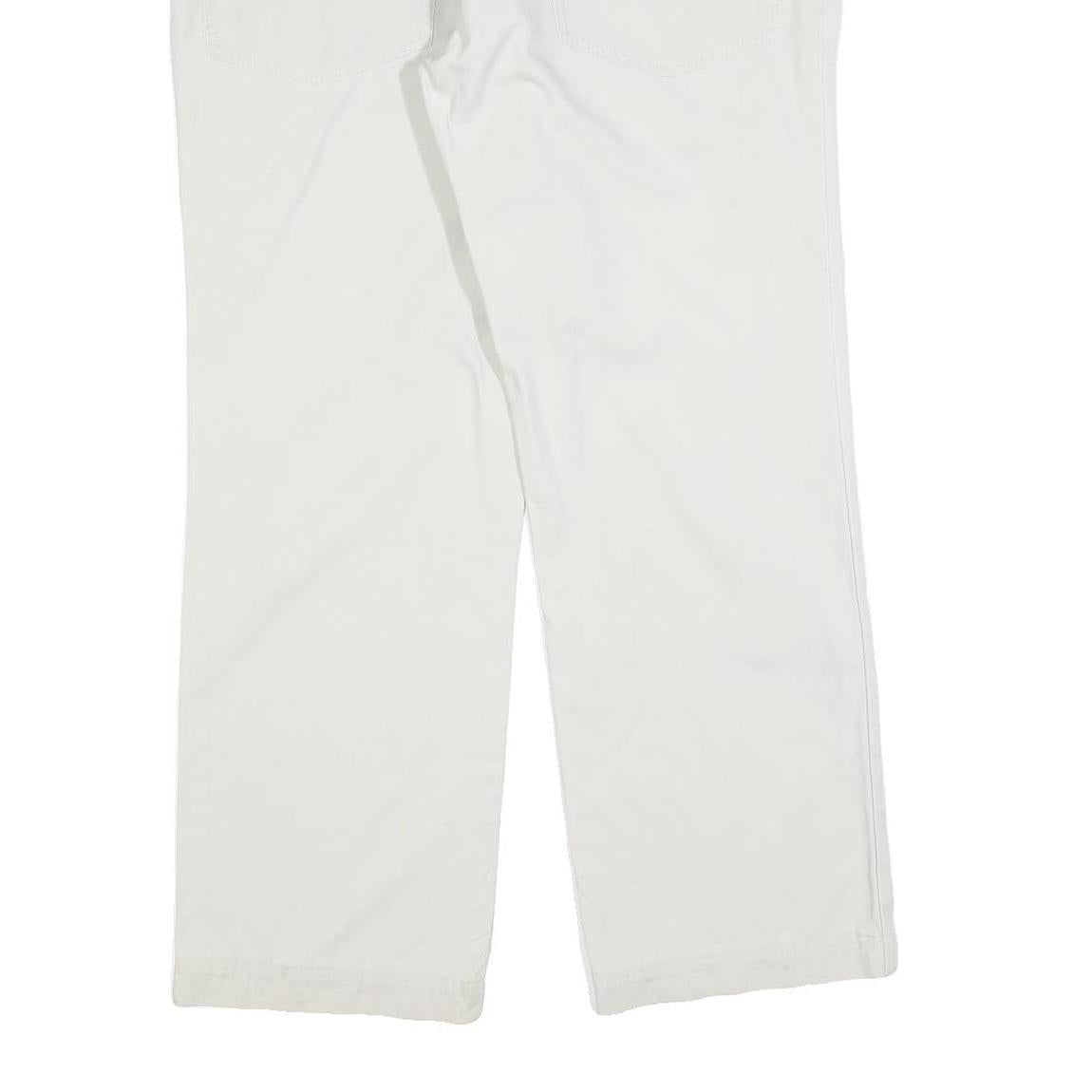 LEE COOPER Mens Cotton Blend White Regular Straight Trousers W36 L30 Classic Zip