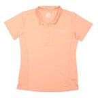 SLAZENGER Womens Peach Plain Short Sleeve Polo Shirt UK 14 Polyester Blend