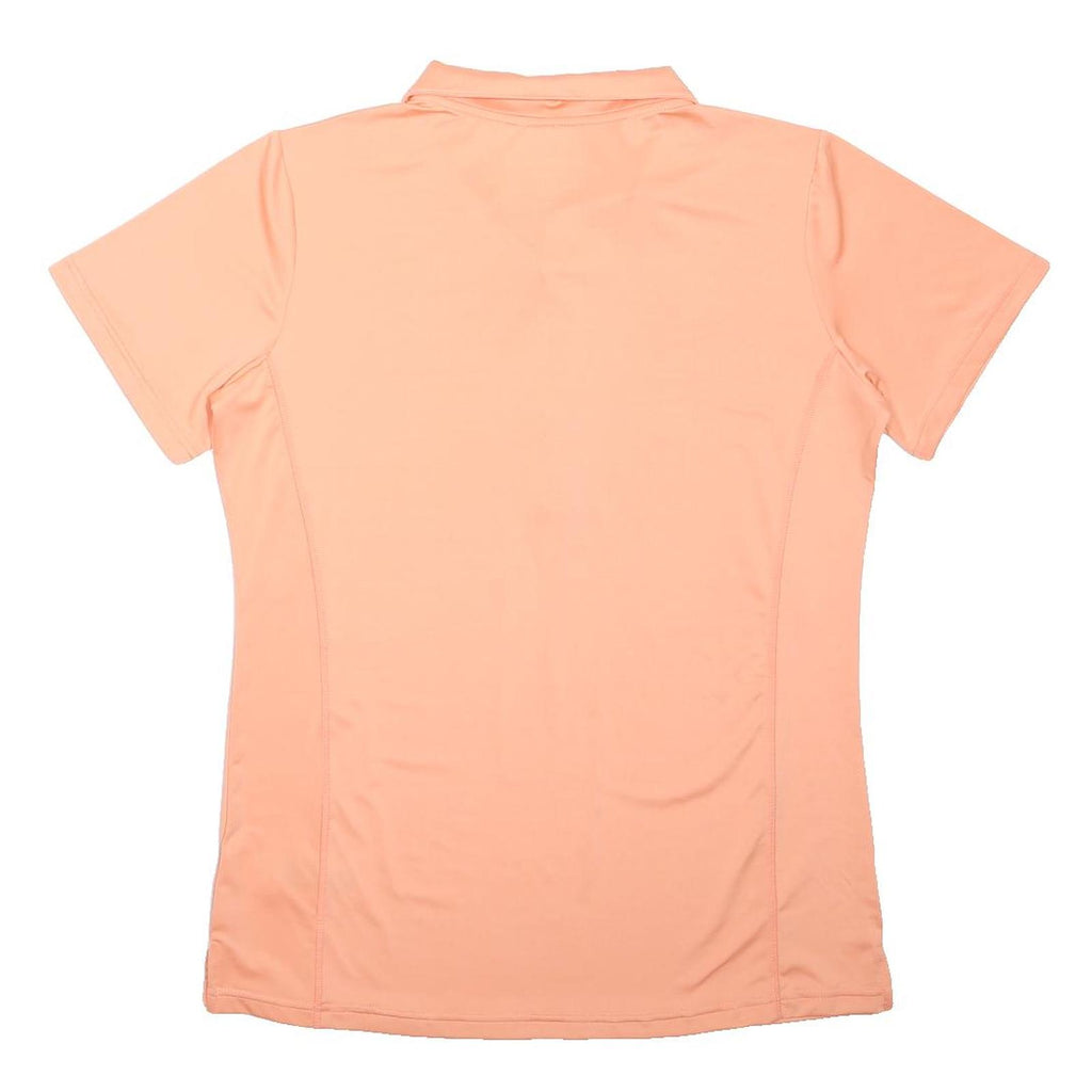SLAZENGER Womens Peach Plain Short Sleeve Polo Shirt UK 14 Polyester Blend