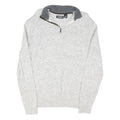 CHAPS Mens Cream Grey Pullover Plain Roll Neck Basic Knit M Cotton Blend Jumper
