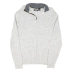 CHAPS Mens Cream Grey Pullover Plain Roll Neck Basic Knit M Cotton Blend Jumper