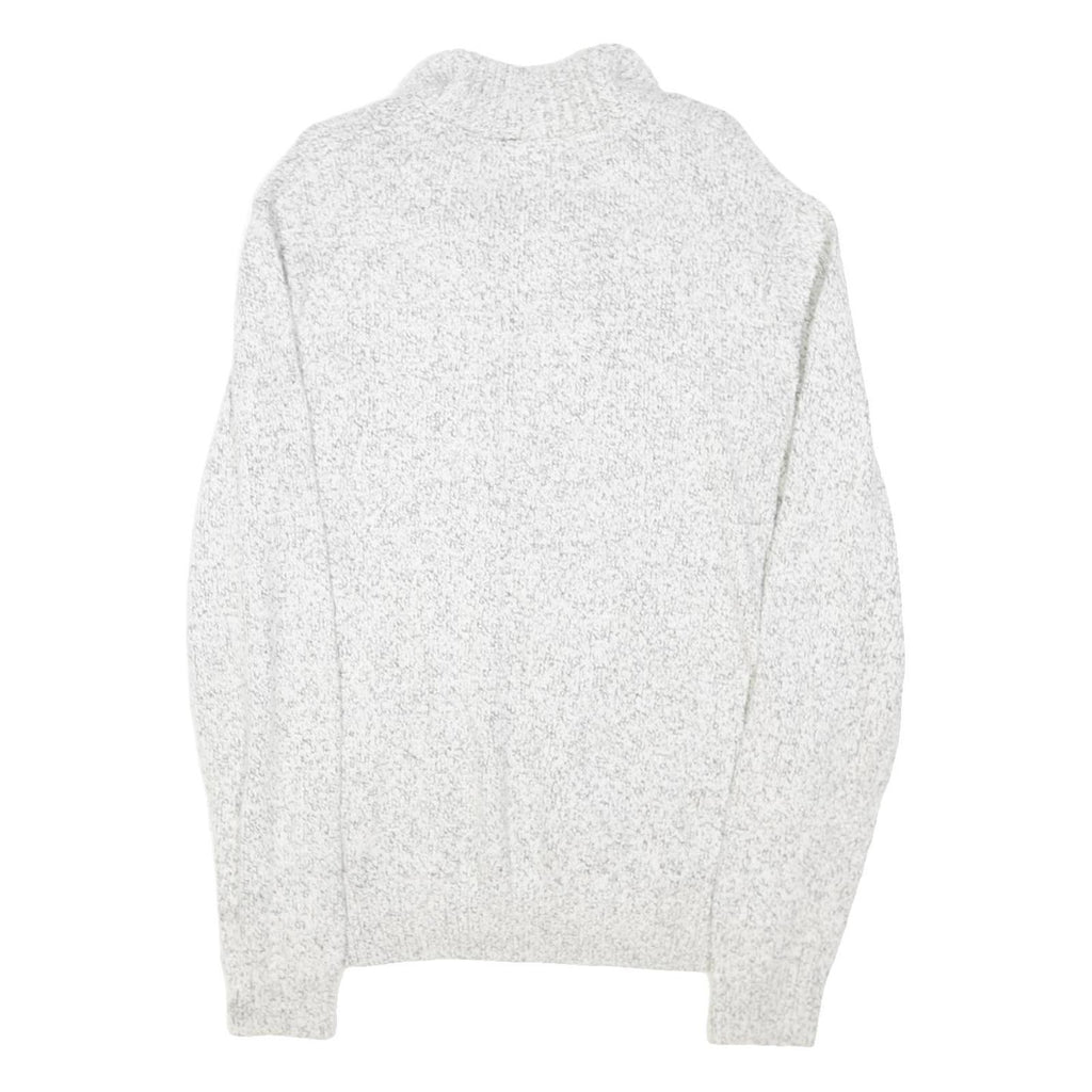 CHAPS Mens Cream Grey Pullover Plain Roll Neck Basic Knit M Cotton Blend Jumper