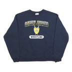 CHAMPION Mens Navy Blue Saint James Wrestling Crew Neck L Sweatshirt
