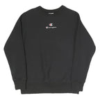 CHAMPION Mens Black Crew Neck XS Cotton Blend Pullover Sweatshirt Embroidered