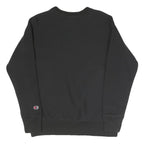 CHAMPION Mens Black Crew Neck XS Cotton Blend Pullover Sweatshirt Embroidered