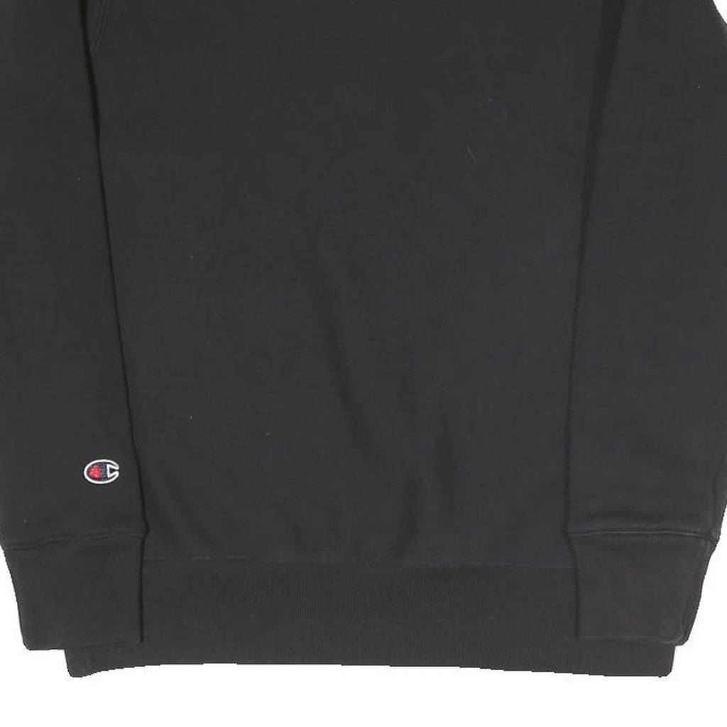 CHAMPION Mens Black Crew Neck XS Cotton Blend Pullover Sweatshirt Embroidered