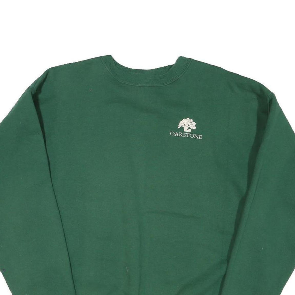 HANES Mens Green Oakstone Crew Neck L Sweatshirt Cotton Blend Casual Pullover