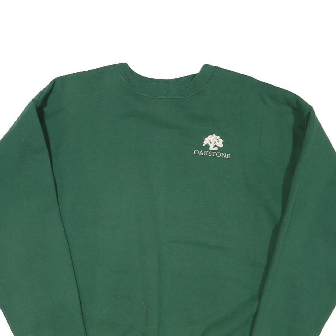 HANES Mens Green Oakstone Crew Neck L Sweatshirt Cotton Blend Casual Pullover